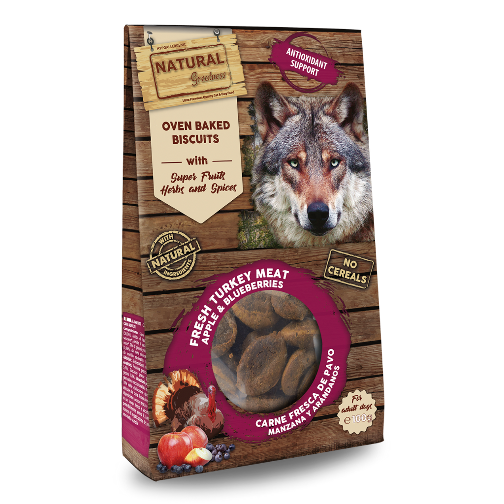 Pečeni piškoti priboljški za pse Natural Greatness antioksidant