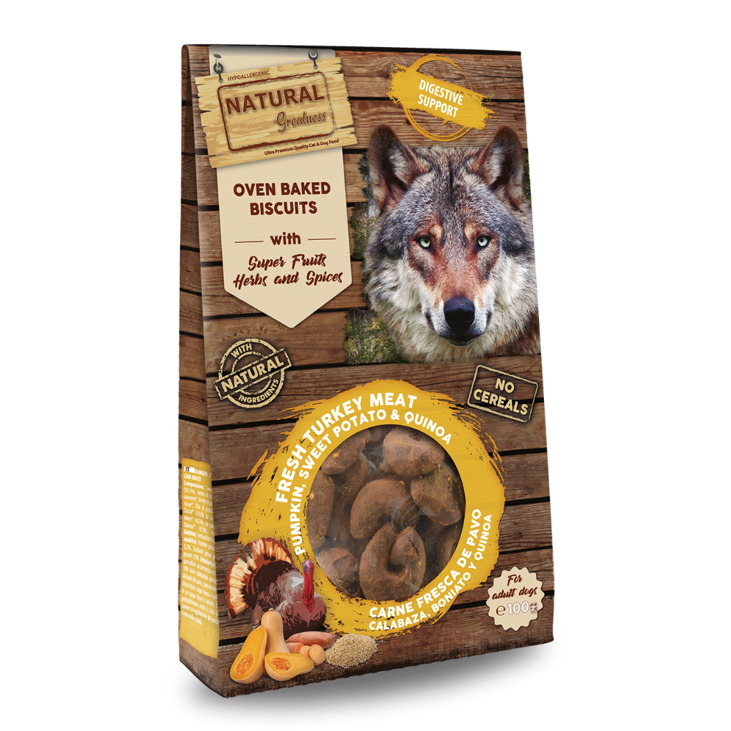 Pečeni piškoti priboljški za pse Natural Greatness podpora prebavi