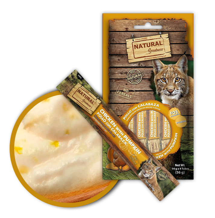 NATURAL GREATNESS CATS - KREMASTI PRIBOLJŠEK S PIŠČANCEM IN BUČO