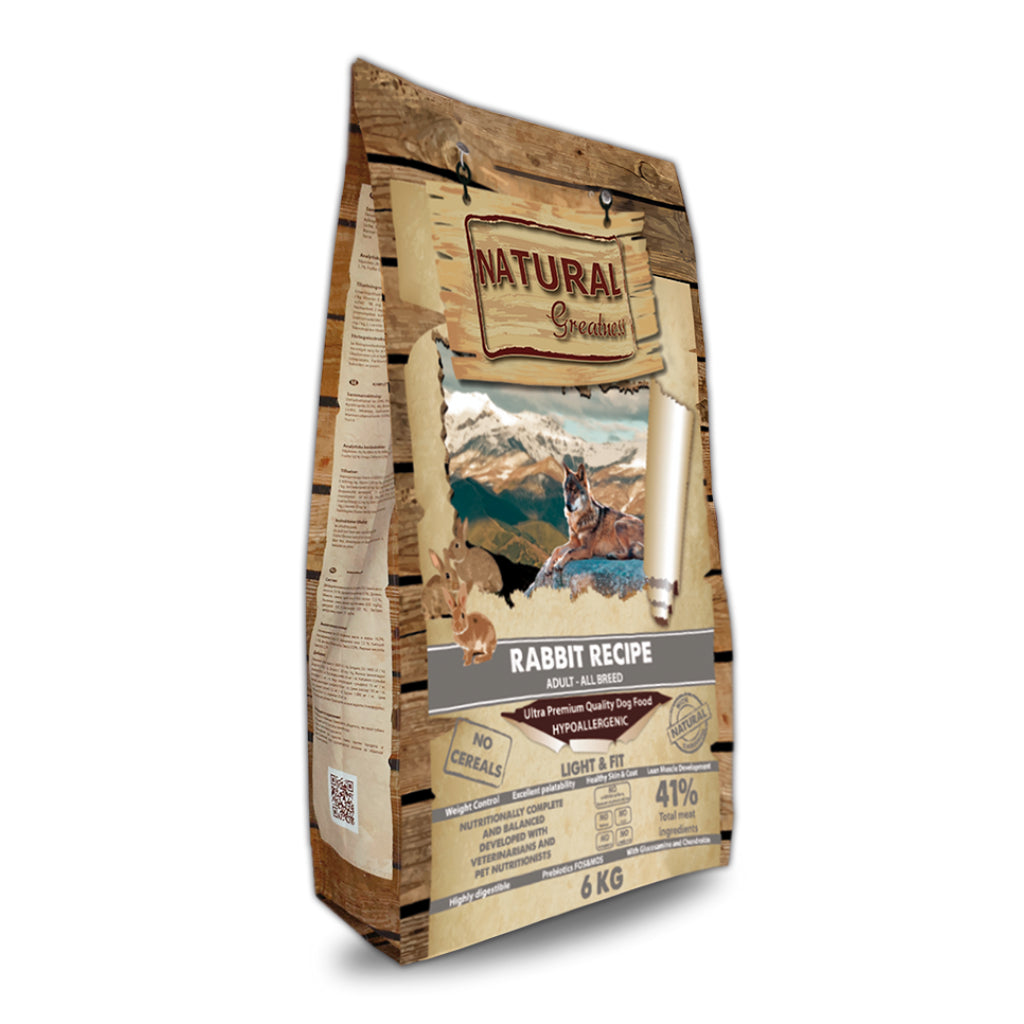 Naravna hrana za pse s kuncem Natural Greatness 6kg
