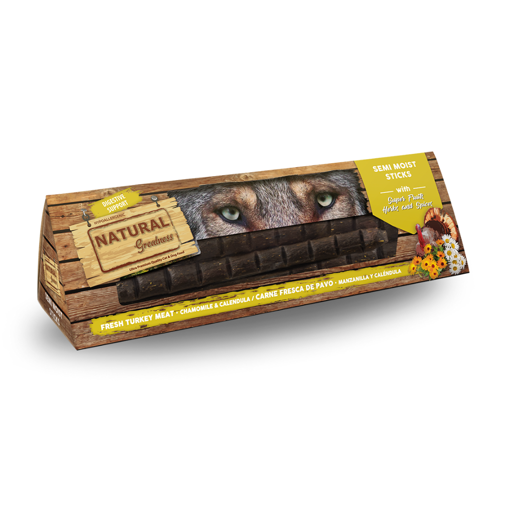 NATURAL GREATNESS TREATS - SEMI MOIST STICKS DIGESTIVE SUPPORT IN BOX