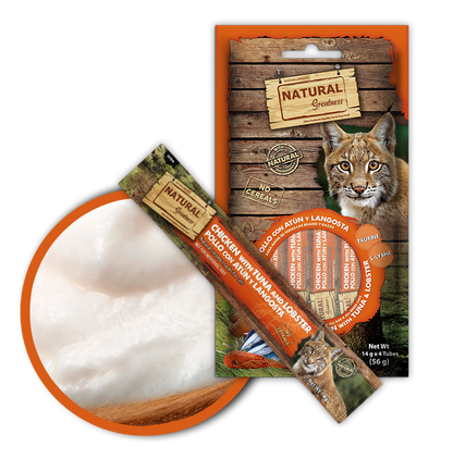NATURAL GREATNESS CATS - KREMASTI PRIBOLJŠEK S PIŠČANCEM, TUNO IN JASTOGOM