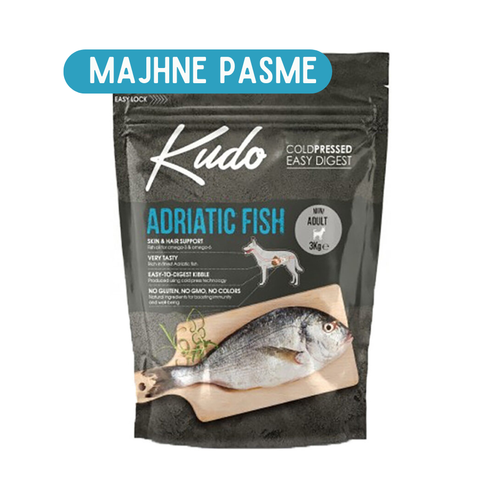 Kudo Adriatic Fish - Mini Adult - hladno stiskana hrana za odrasle pse majhnih pasem