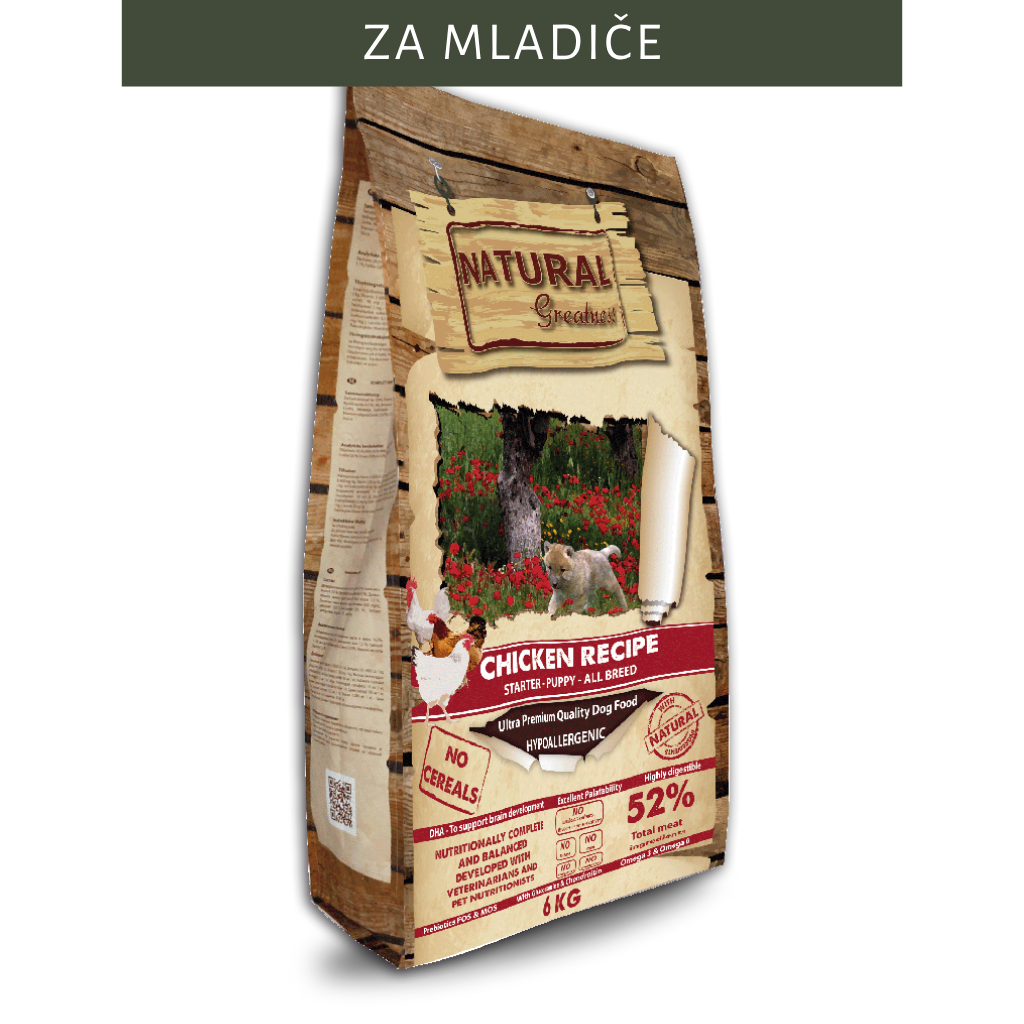 Natural Greatness Chicken hrana za pasje mladiče, 6 kg