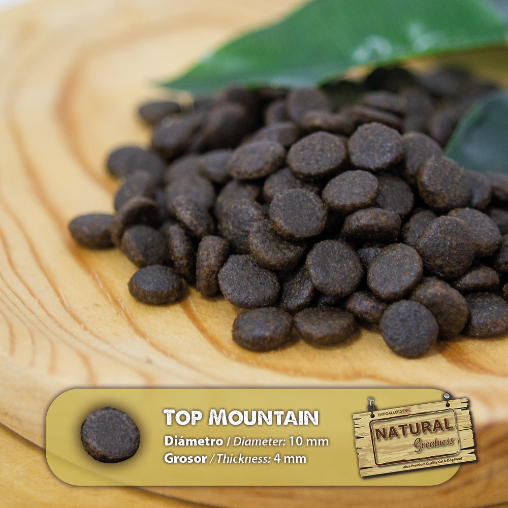 Briketi Natural Greatness Top Mountain s prikazom velikosti