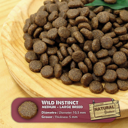 Briketi Natural Greatness Wild Instinct Medium & Large s prikazom velikosti