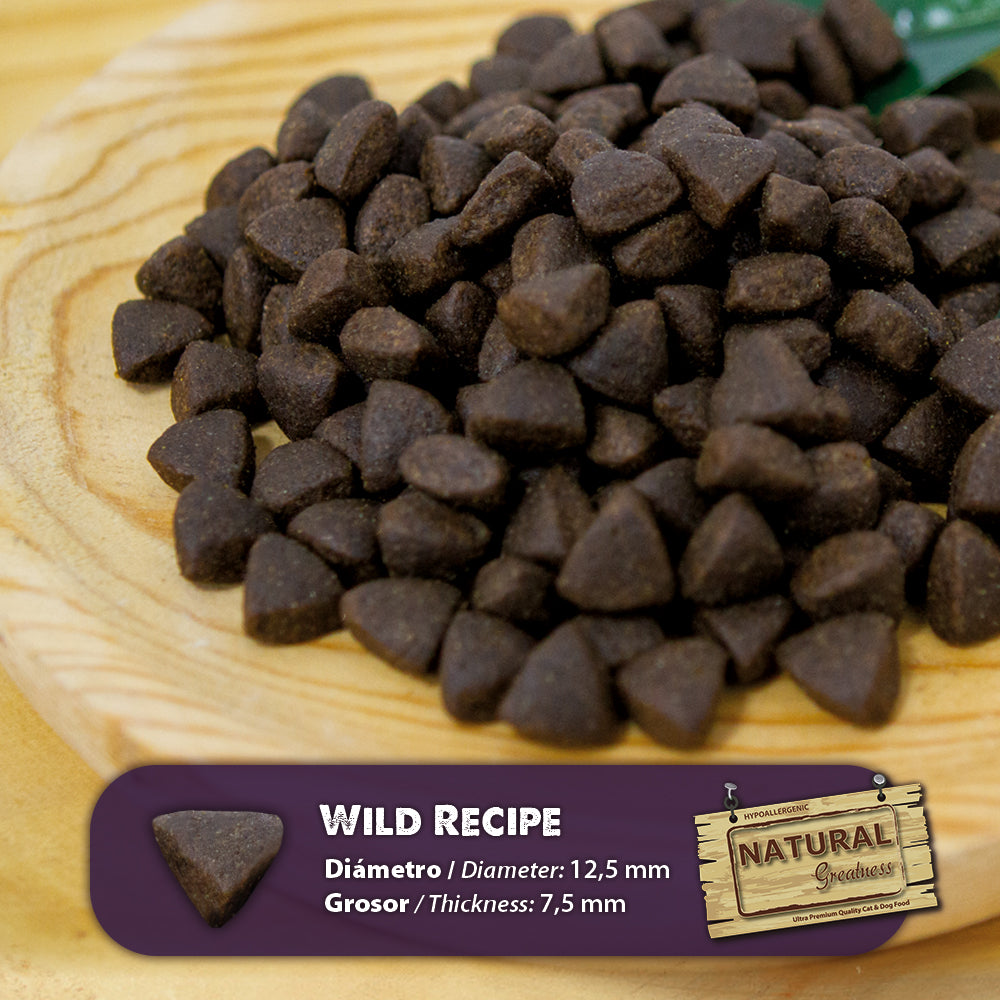 Briketi Natural Greatness Wild s prikazom velikosti