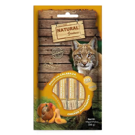 Natural Greatness kremasti priboljšek za mačke s piščancem in bučo